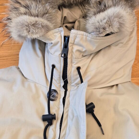 Vtg Eddie Bauer Polar Superior Parka Jacket Men L Tan Goose Down coyote Fur Hood - Picture 16 of 16